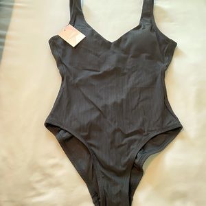 NWT Andie Ibiza Black Ribbed Swimsuit